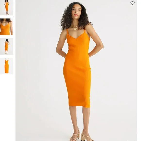 J. Crew | Dresses | Jcrew Ribbed Vneck Sweaterdressbr51midiapricotnwt |  Poshmark